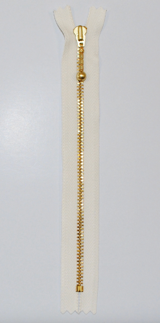 Glidelås 20 cm - fast -  Ecru - Villy Jensen - Garntopia