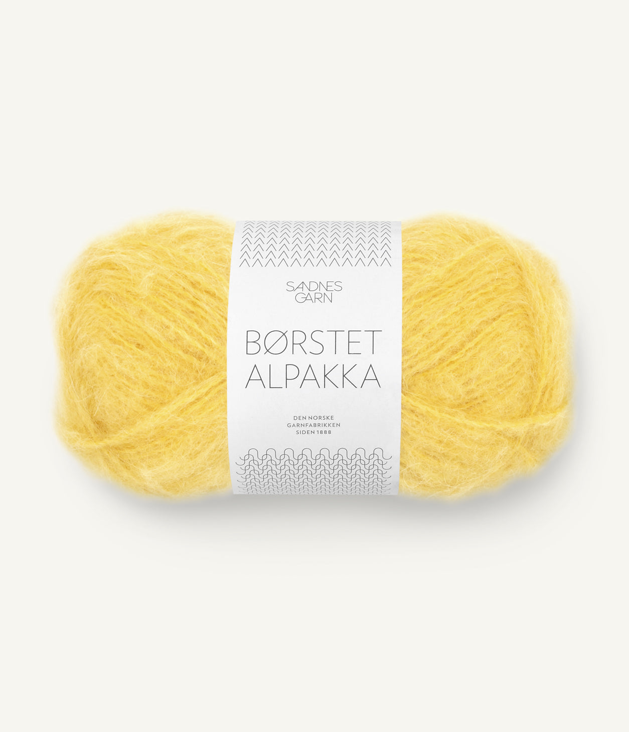UTGÅTT 2016 Solgul -	Børstet alpakka - Sandnes garn - Garntopia