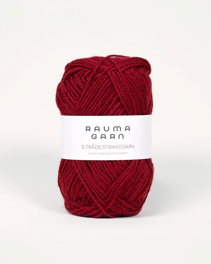 128 Wine red - 3-thread knitting yarn