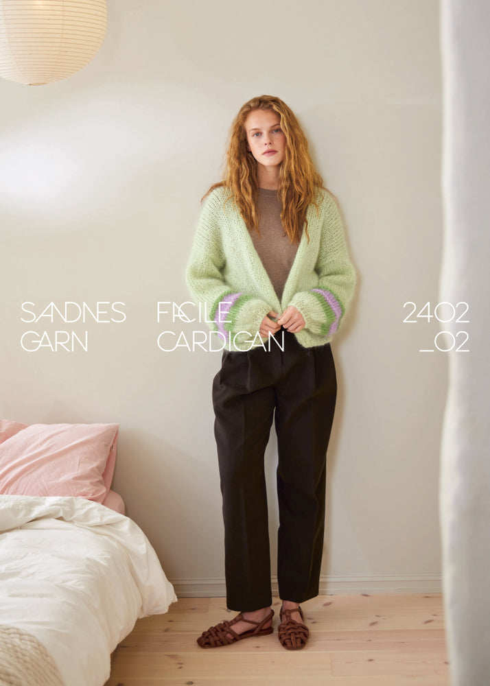 2402 - Ballerina Chunky Mohair - Nr. 2 FACILE CARDIGAN CHUNKY - Papir - Sandnes garn - Garntopia