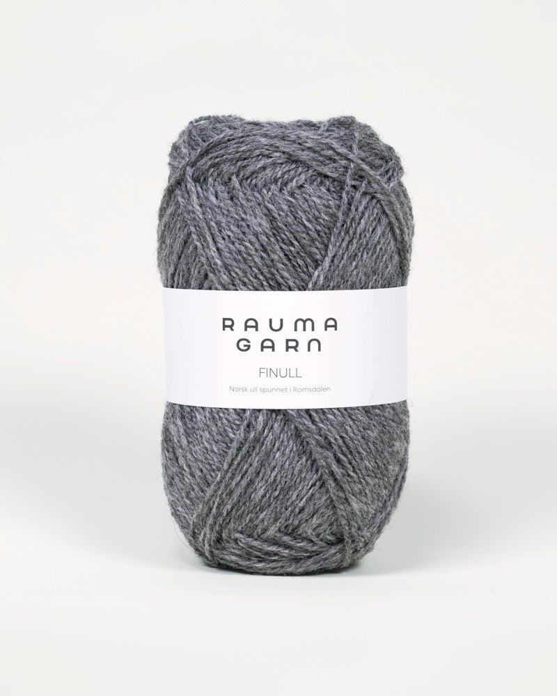 405 Mørk Grå Melert -	Finull Pt2 - Rauma Garn - Garntopia
