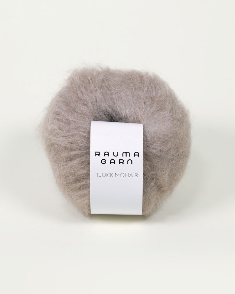 Tjukk Mohair 030 Gråpus -	Tjukk Mohair - Rauma Garn - Garntopia