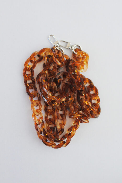 Lenke til veske m/karabinkrok - 1,2 m - Brun melert - Kort & Godt - Garntopia