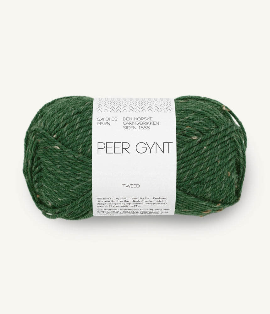 8085 Skoggrønn m/ Natur Tweed -	Peer Gynt