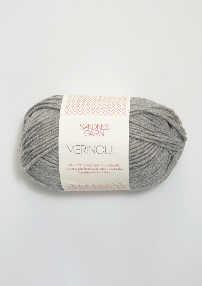 1042 Gråmelert -	Merinoull - Sandnes garn - Garntopia