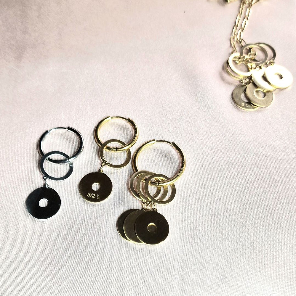 My Pearl - Stitch Markers CHARMS - NEEDLE GAUGES - Pack 2 - Silver