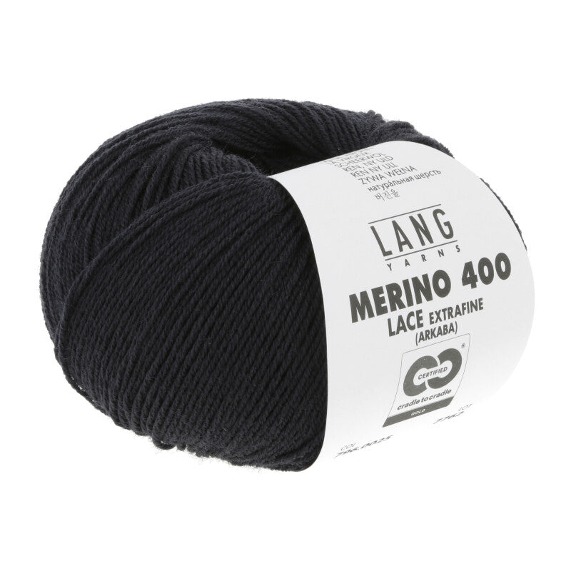 25 Navy Melange -	Merino 400 Lace - Lang Yarns - Garntopia