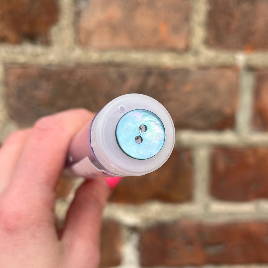 Perlemorknapp - Blå - 15 mm - Villy Jensen - Garntopia