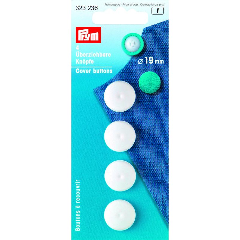 Overtrekksknapper 19mm - Ukjent - Garntopia