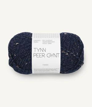 5585 Marineblå m/ Natur Tweed - Tynn Peer Gynt - Sandnes garn - Garntopia