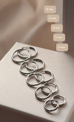 My Pearl - Simple Hoops - 14 mm - Silver