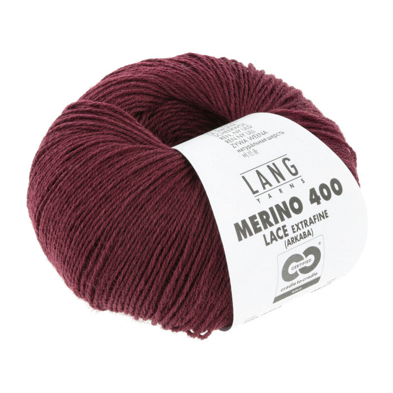 64 Bordeaux Melange -	Merino 400 Lace - Lang Yarns - Garntopia