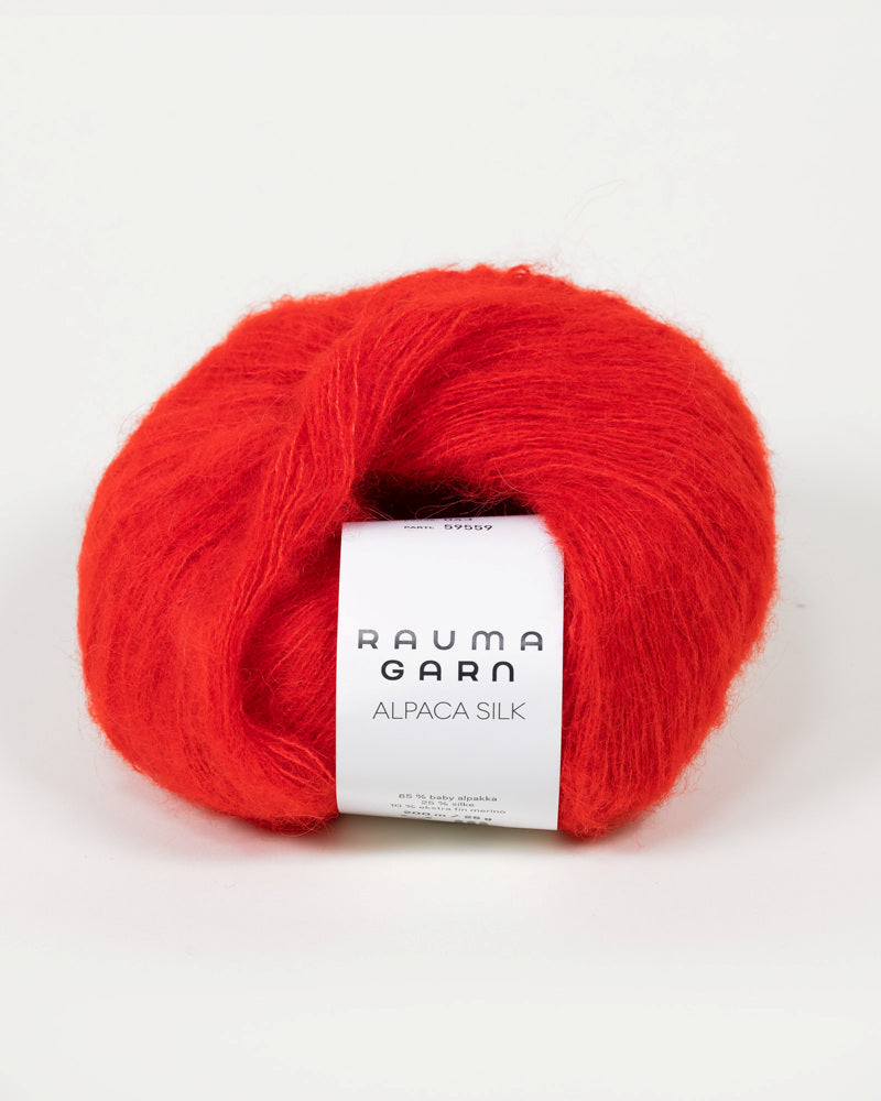 043 Rød -	Alpaca Silk - Rauma Garn - Garntopia