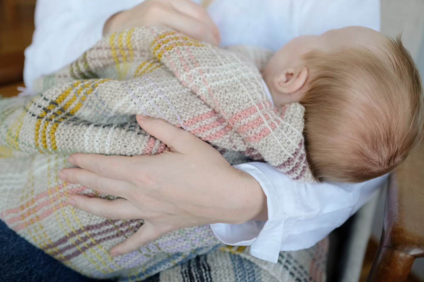 Aftenstrikk babypledd - garnpakke - Rauma Garn - Garntopia