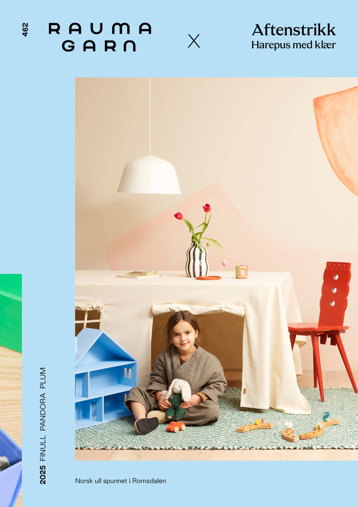 462 - Aftenstrikk Harepus med Klær - Rauma Garn - Garntopia