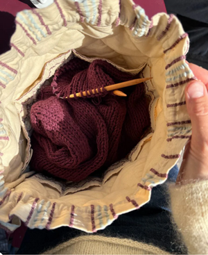 Knitter's Project Bag - Seersucker Twin Stripe - PetiteKnit - Garntopia