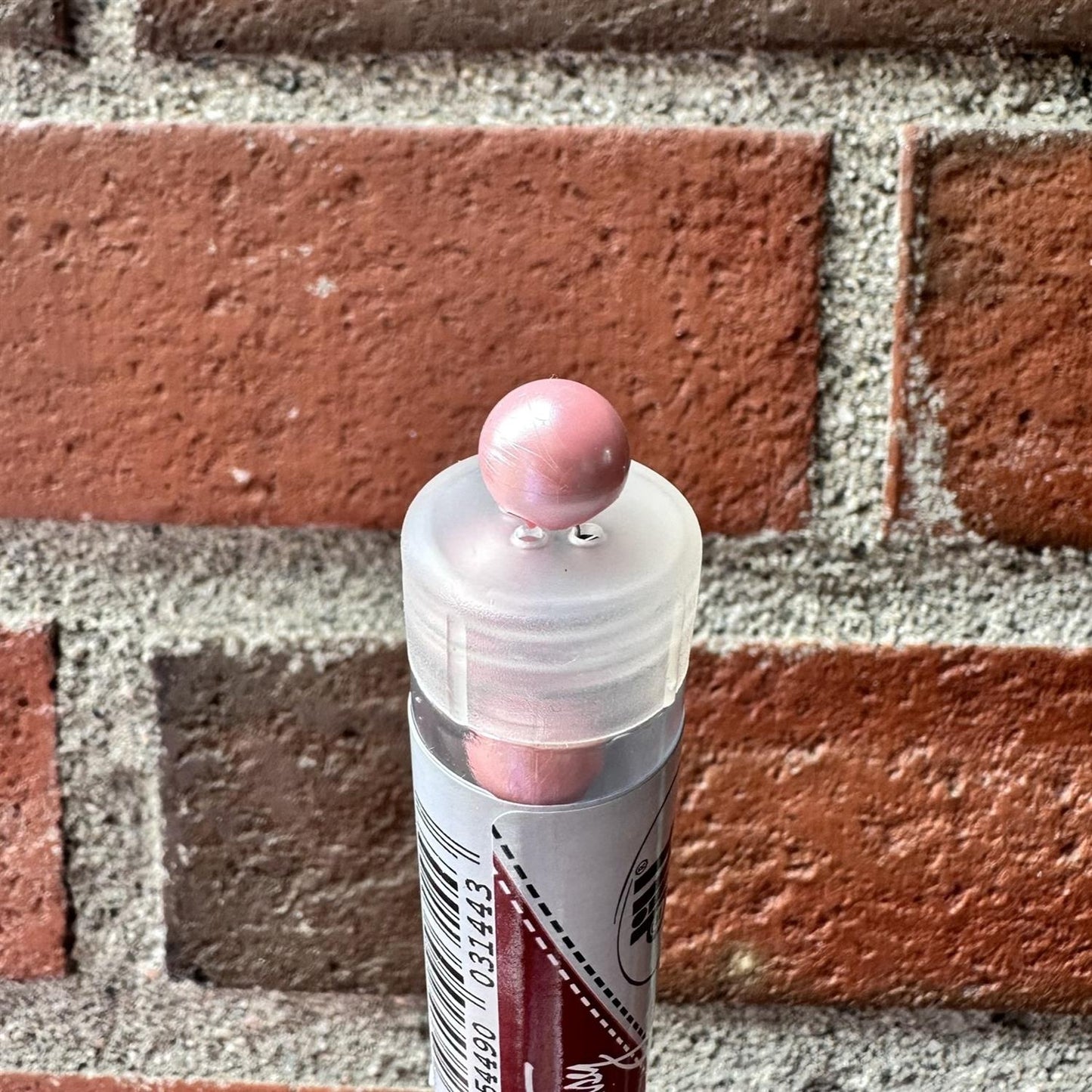 Rund perleknapp i plast - fersken - 10 mm - Hjelmtvedt - Garntopia