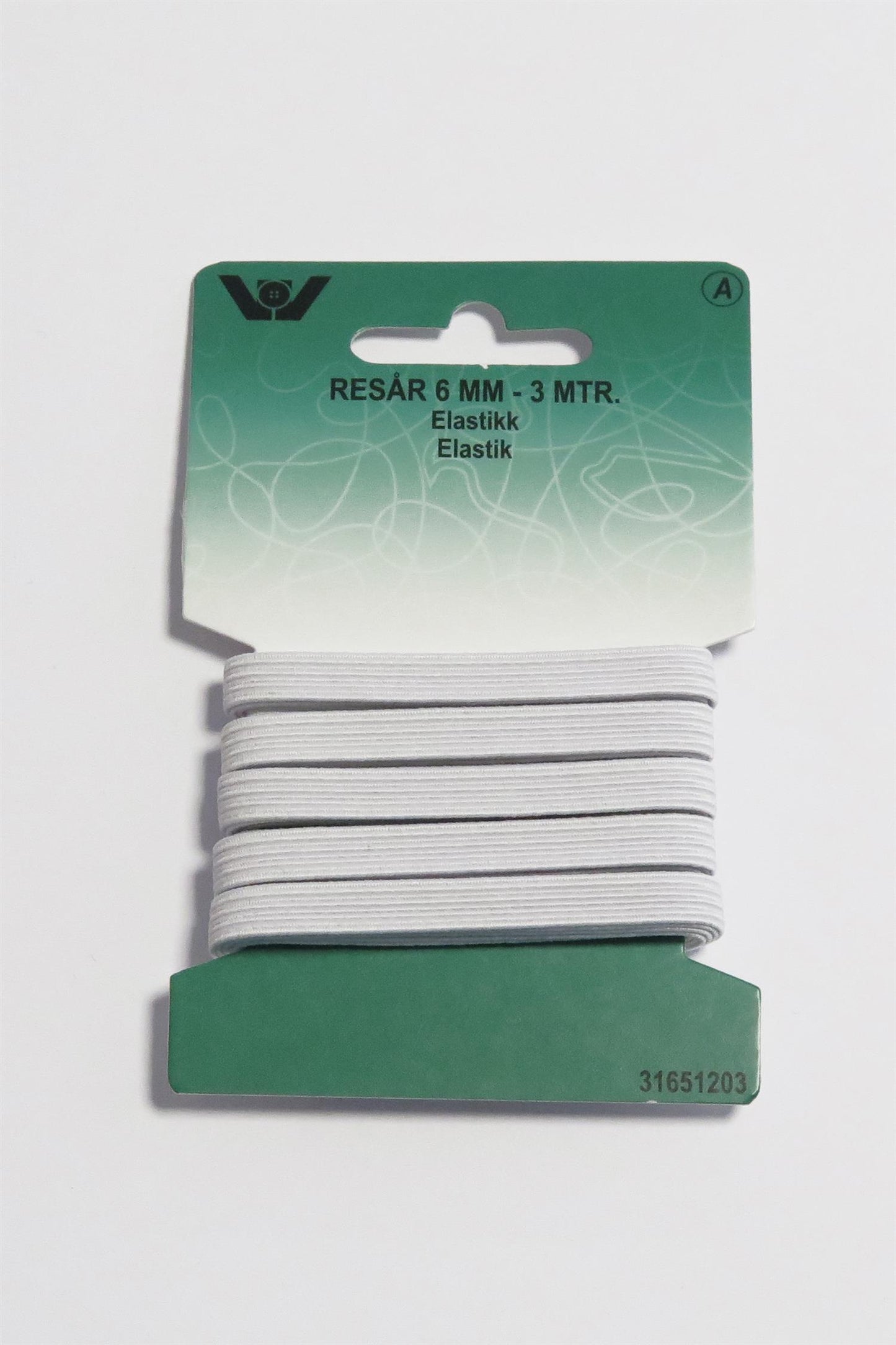 Elastikk 6 mm - Hvit - Ukjent - Garntopia