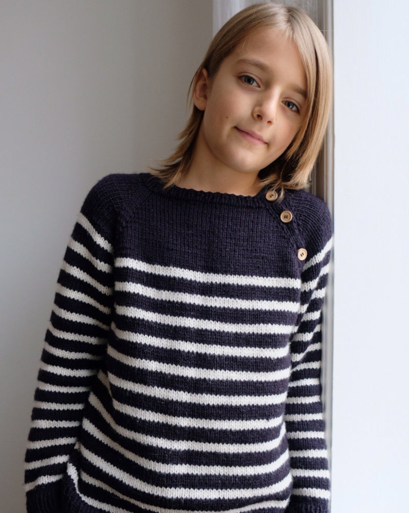 Seaside Sweater Junior - Papir - PetiteKnit - Garntopia