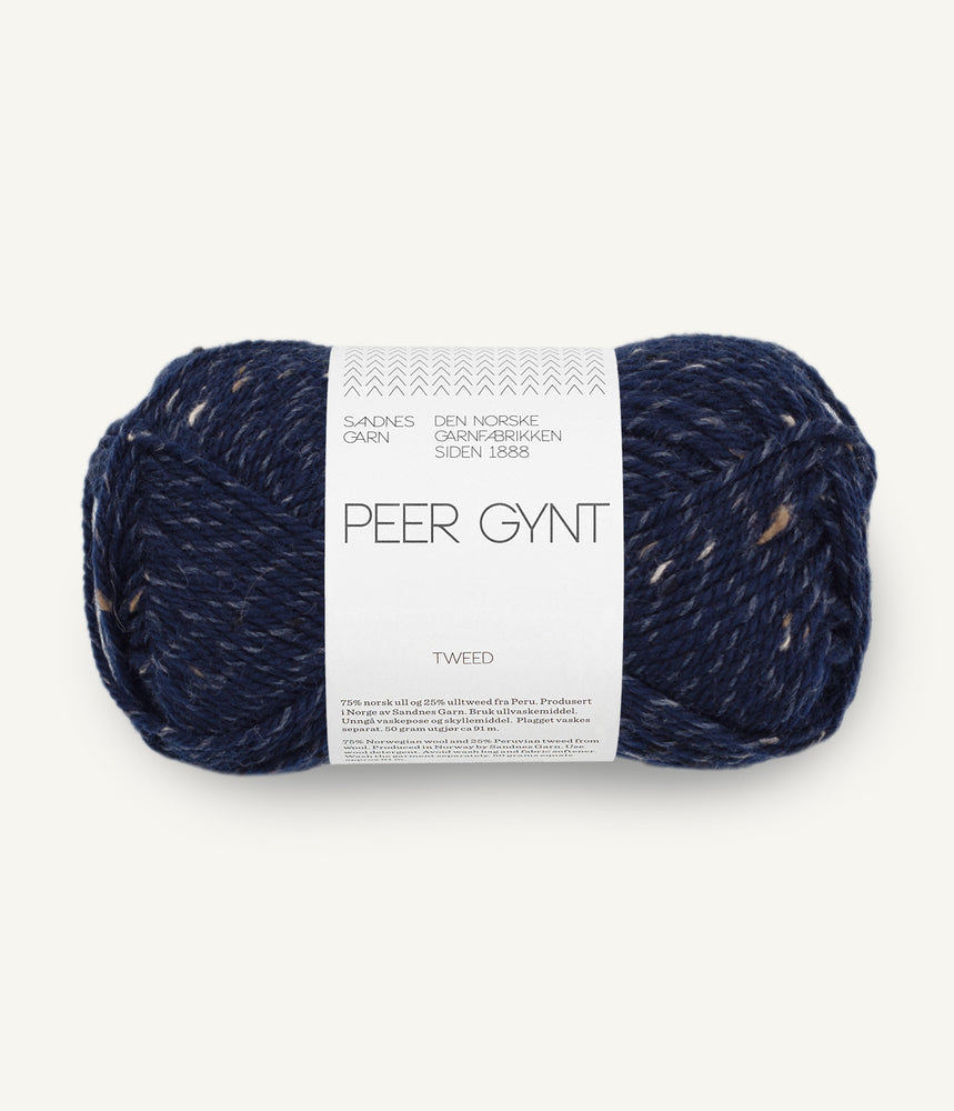5585 Marineblå m/ Natur Tweed -	Peer Gynt