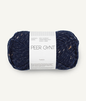 5585 Marineblå m/ Natur Tweed -	Peer Gynt - Sandnes garn - Garntopia