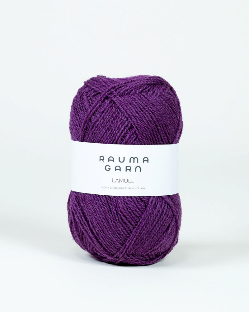 L496 Rødlilla -	Lamullgarn - Rauma Garn - Garntopia