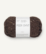 3085 Mørk Brun m/ Natur Tweed -	Peer Gynt