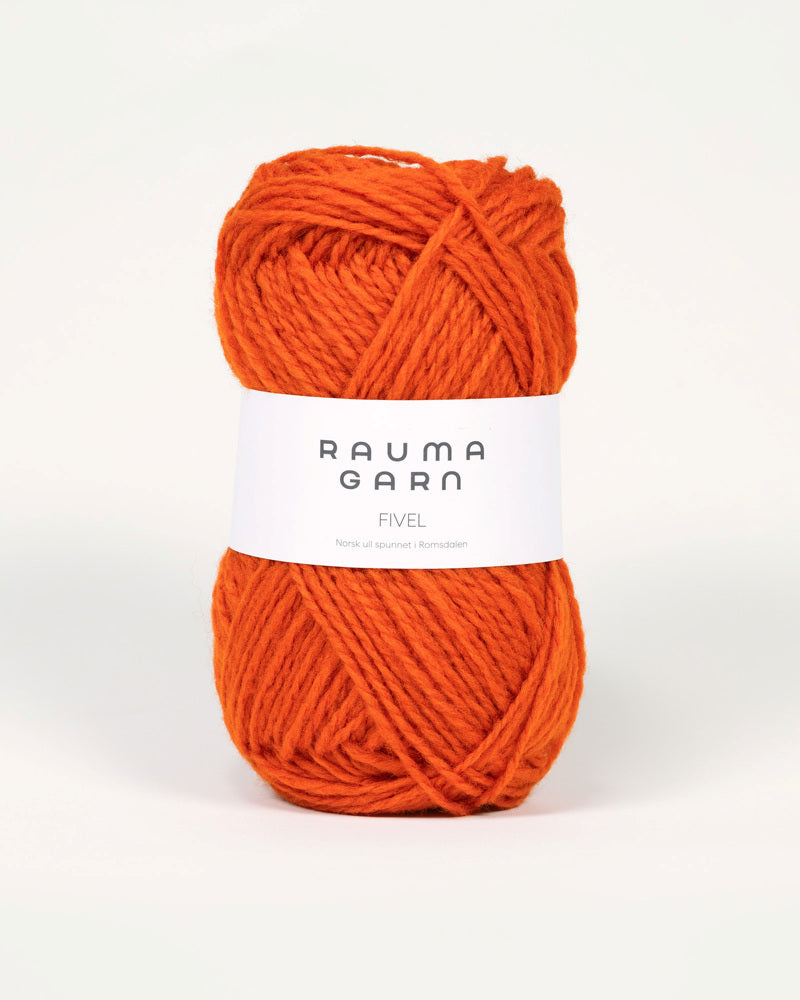 22 Mørk oransje -	Fivel - Rauma Garn - Garntopia