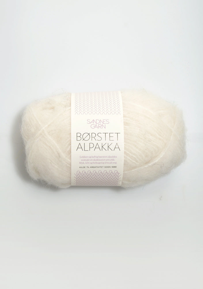 1001 Bleket hvit -	Børstet alpakka - Sandnes garn - Garntopia