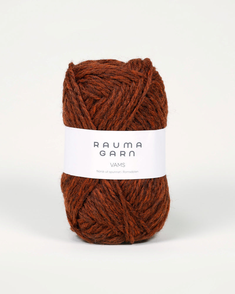 401 Mørk melert Rustrød -	Vams - Rauma Garn - Garntopia