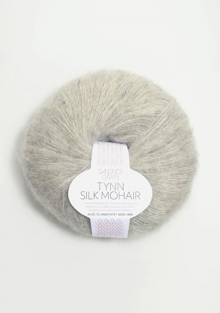 1022 Lys grå melert -	Tynn Silk Mohair - Sandnes garn - Garntopia