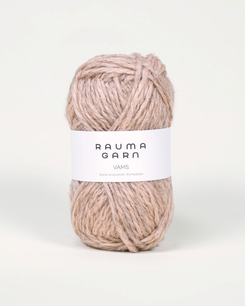 302 Lys melert Lys rosa -	Vams - Rauma Garn - Garntopia