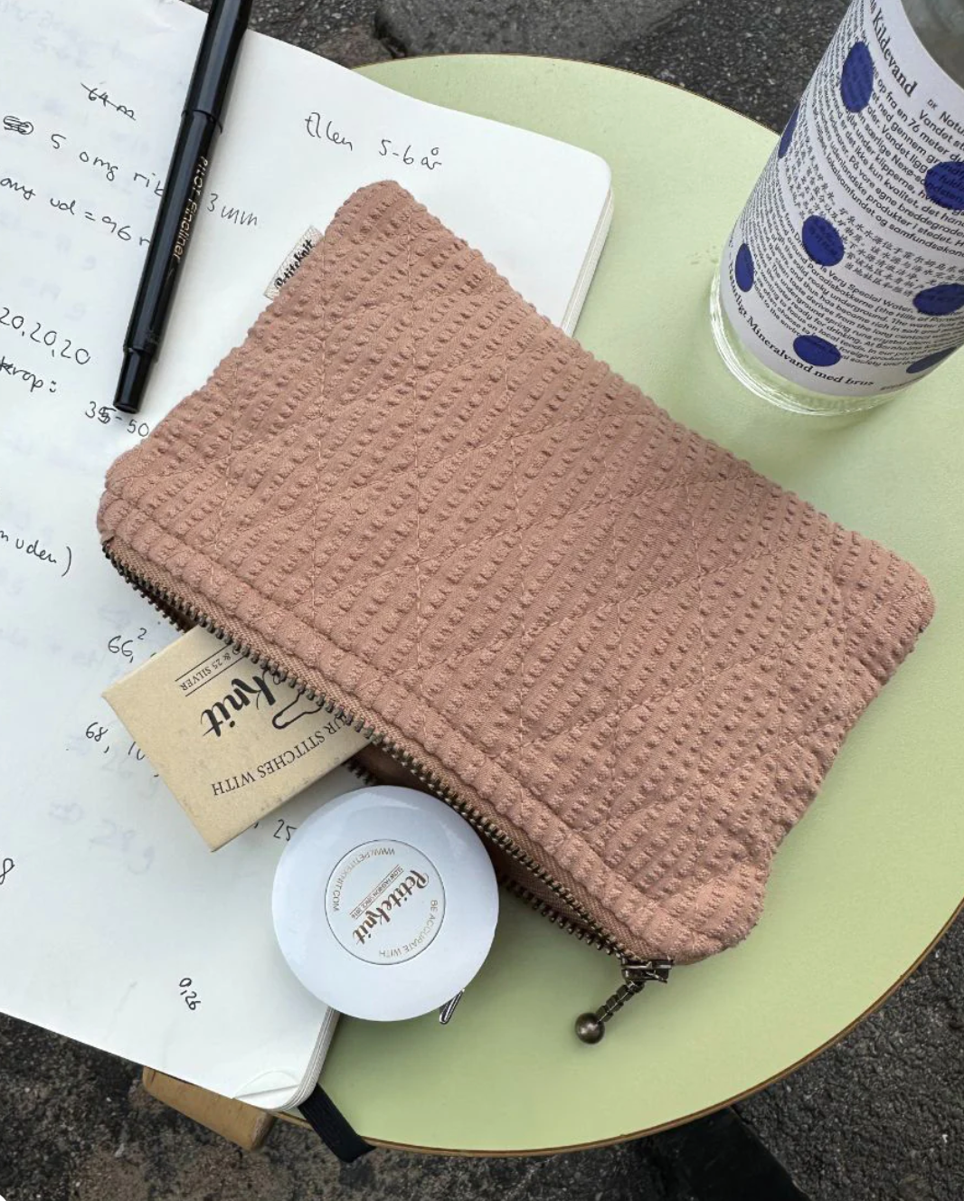 KNITTER'S TOOL PURSE - PRALINE SEERSUCKER - PetiteKnit - Garntopia