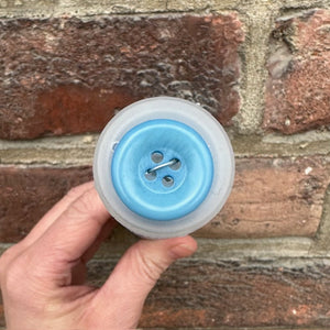 Plastic button 4 holes - Blue- 18 mm