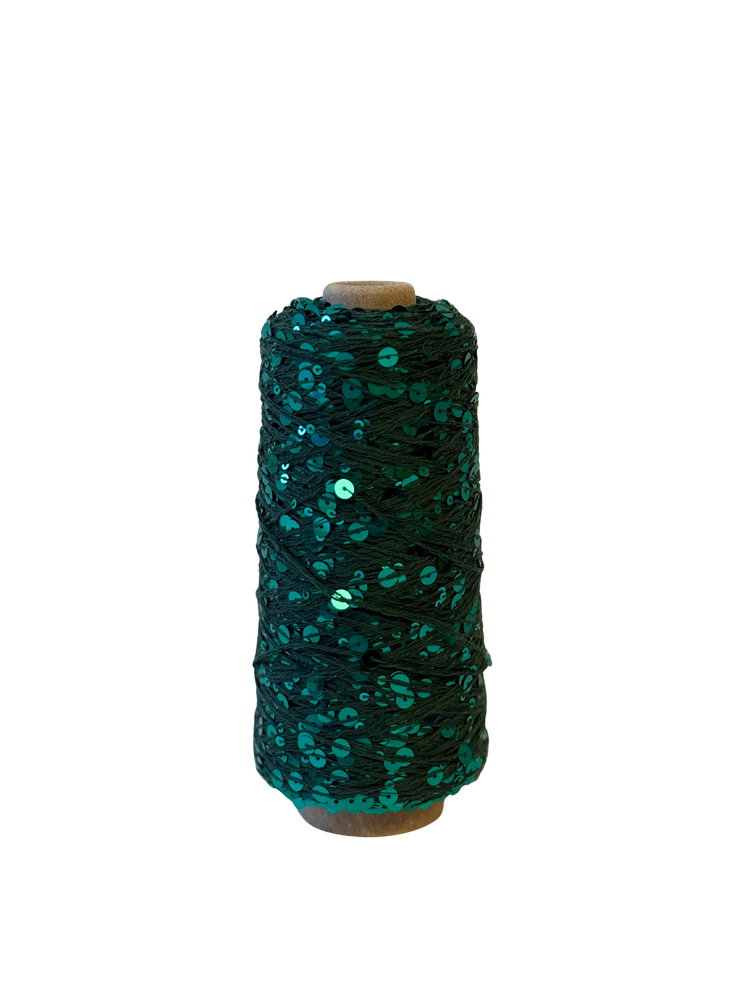 Smaragd Olive - Paillettengarn 200gr