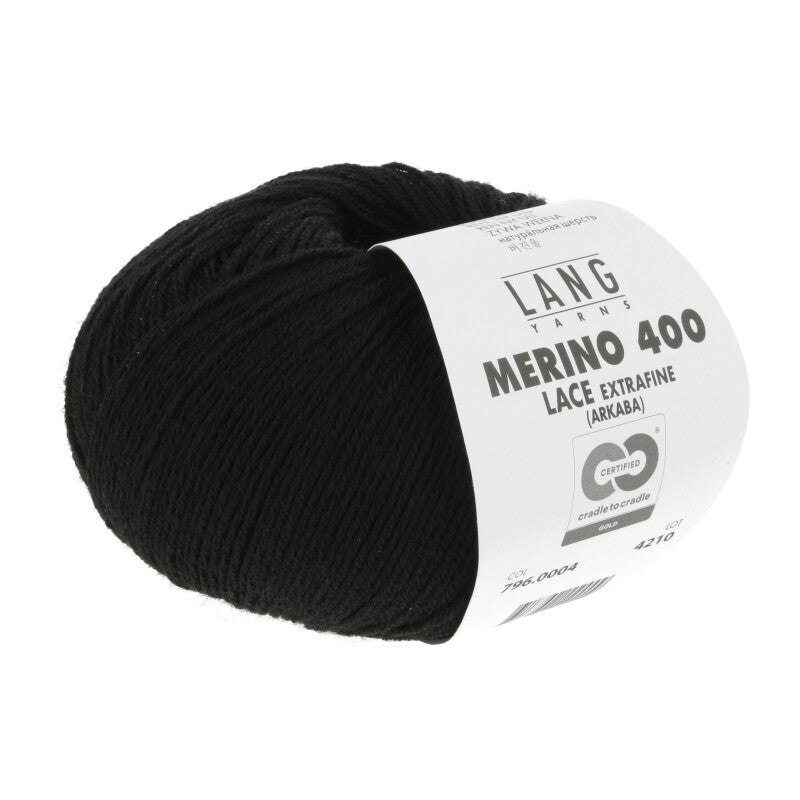 04 Black -	Merino 400 Lace - Lang Yarns - Garntopia