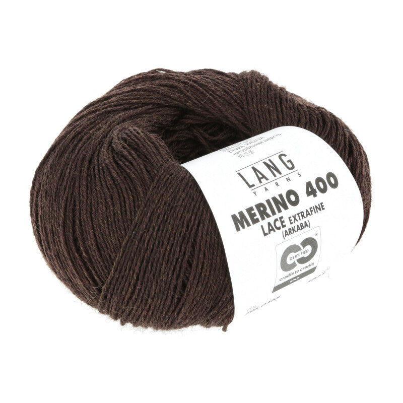 368 Dark Brown Melange -	Merino 400 Lace - Lang Yarns - Garntopia