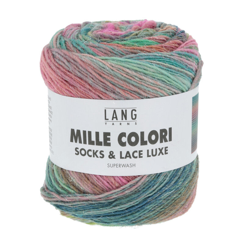 200  Pink/Green -	MILLE COLORI SOCKS & LACE LUXE - Lang Yarns - Garntopia