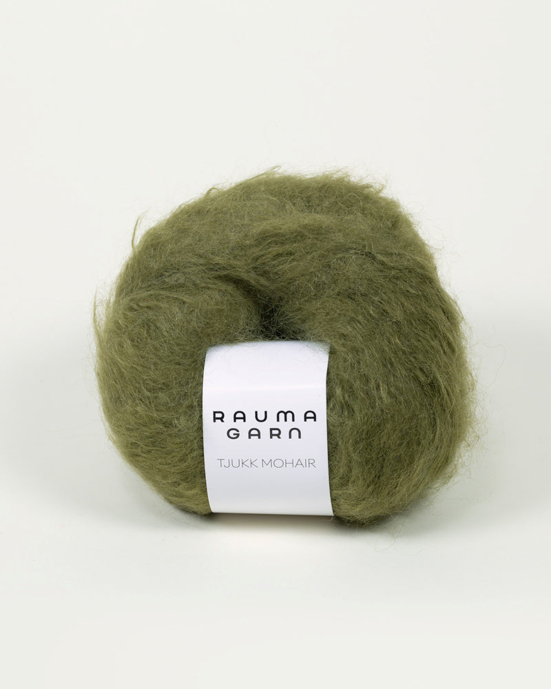 Tjukk Mohair 009 Gran -	Tjukk Mohair - Rauma Garn - Garntopia