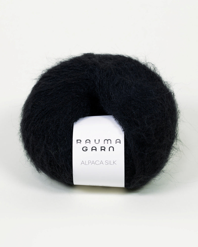 5014 Svart -	Alpaca Silk - Rauma Garn - Garntopia