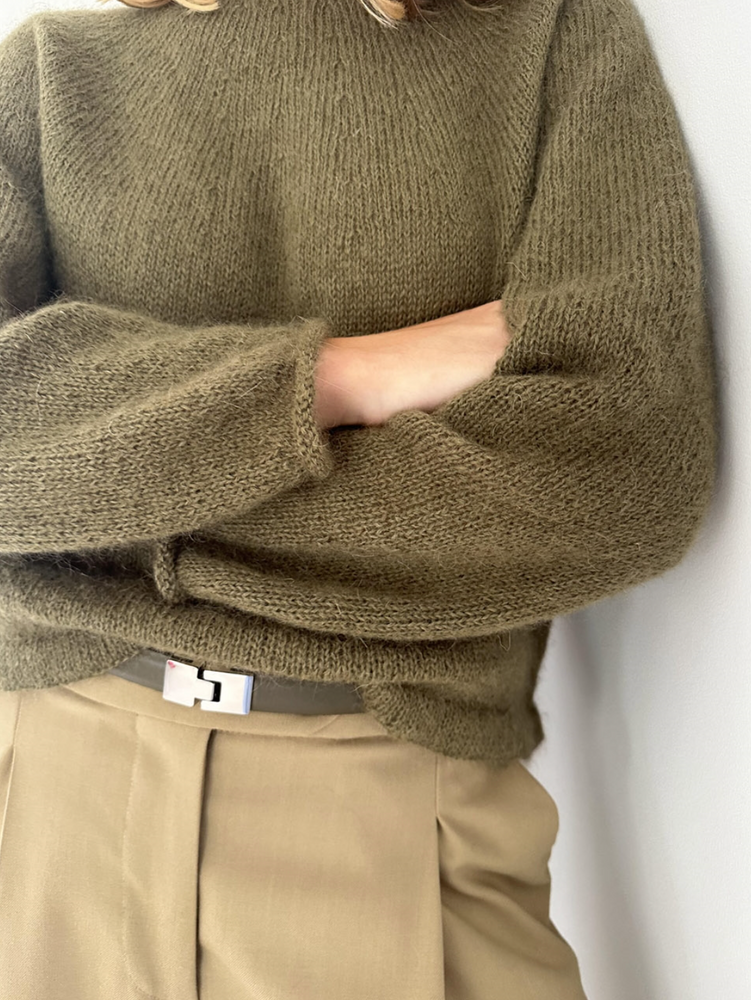 Le Knit - Plain Yoke Blouse - Paper