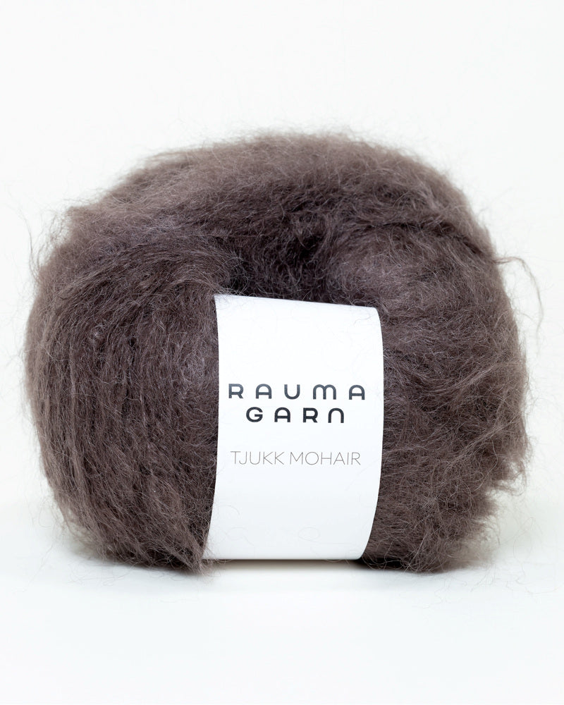 Tjukk Mohair  080 Brun-	Tjukk Mohair - Rauma Garn - Garntopia