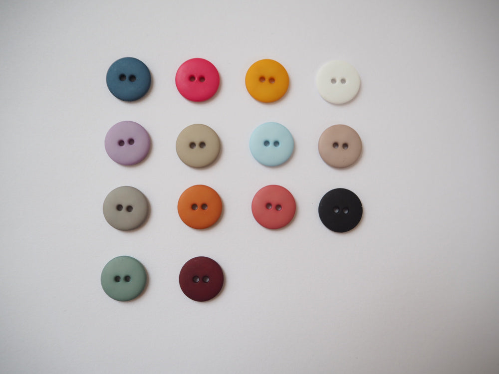 Matte plastknapper - Turkis - Ukjent - Garntopia