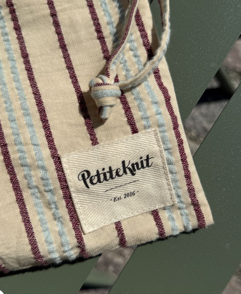 Knitter’s String Bag - Seersucker Twin Stripe - PetiteKnit - Garntopia