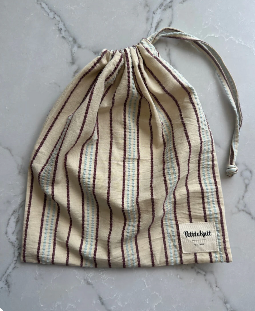 Knitter’s String Bag - Seersucker Twin Stripe - PetiteKnit - Garntopia
