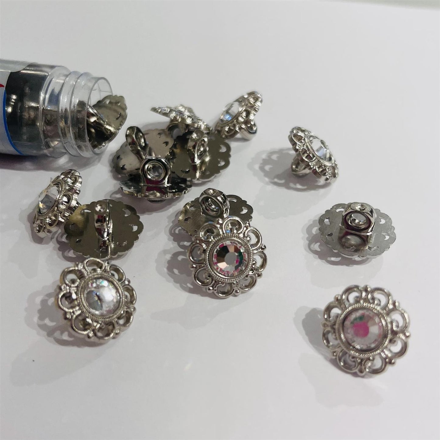 Antikk blingknapp - 15 mm - Ukjent - Garntopia