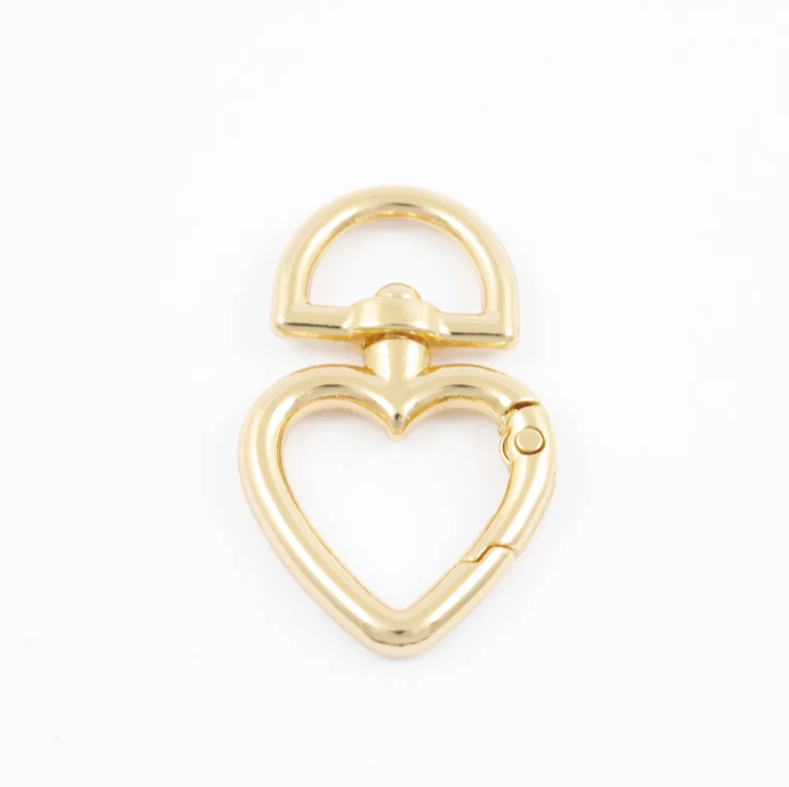 Karabinhjerte Gull - 45 mm AC4035 - Kort & Godt - Garntopia