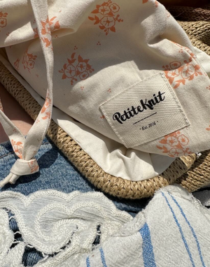 Knitter's String Bag - Apricot Flower - PetiteKnit - Garntopia