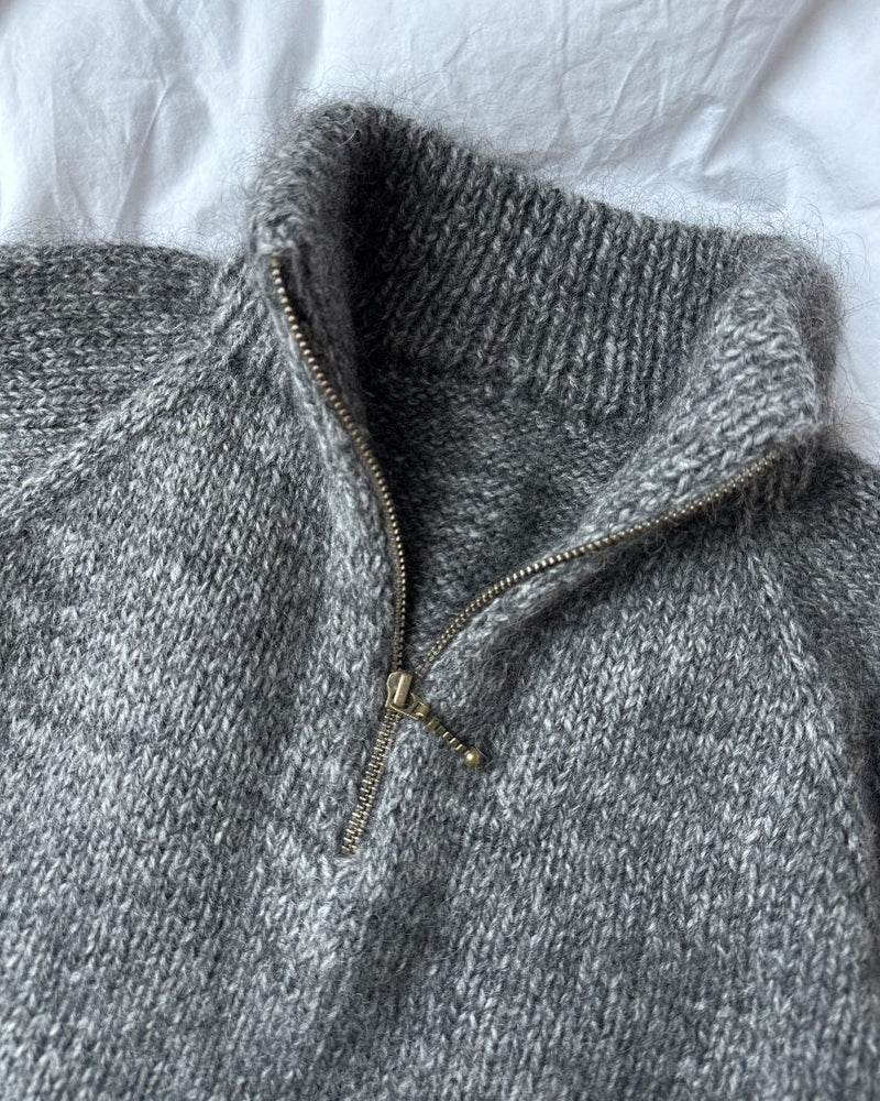 Zipper Sweater Junior - Papir - PetiteKnit - Garntopia