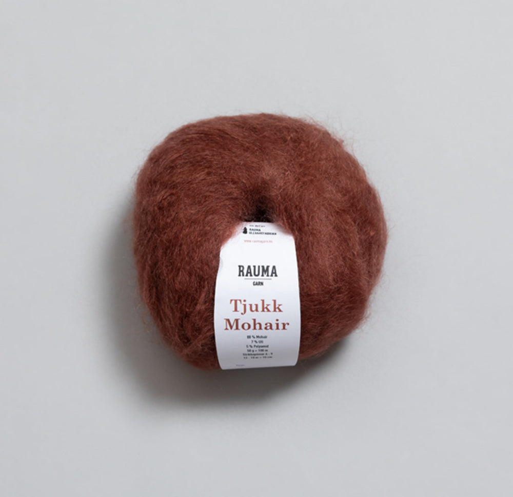 Tjukk Mohair 161 Kastanje -	Tjukk Mohair - Rauma Garn - Garntopia